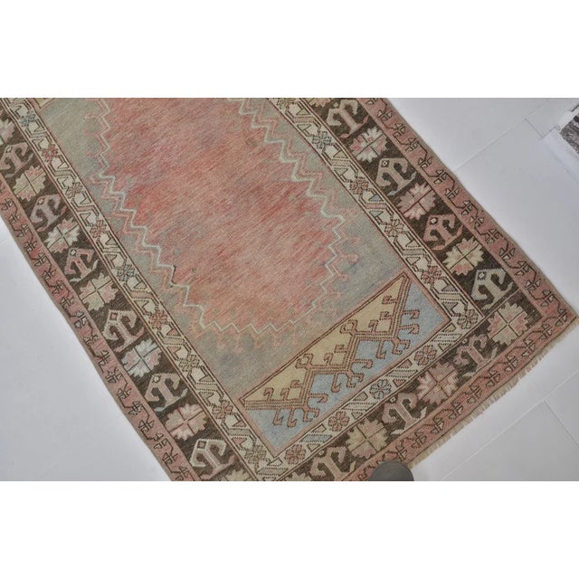 Antique Muted Rose Medallion Rug For Sale - Image 4 of 10