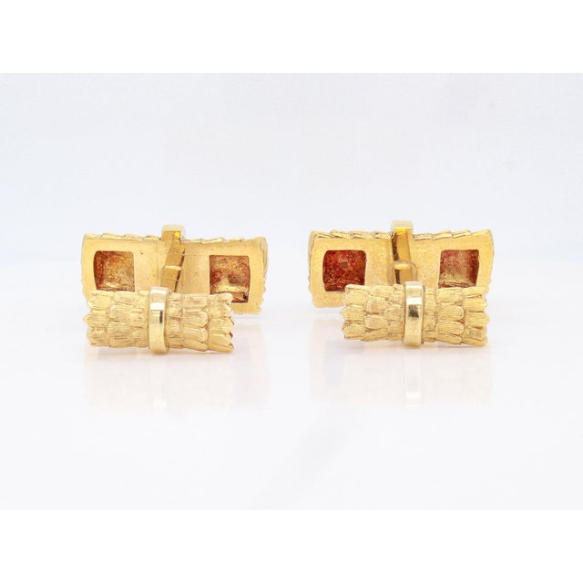 Vintage Tiffany & Co. 18k Gold & Diamond Cufflink Dress Set For Sale - Image 10 of 10