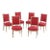 A Quality Set of Six French Louis XVI Style Upholstered and Painted Dining Chairs, C 1920. For Sale