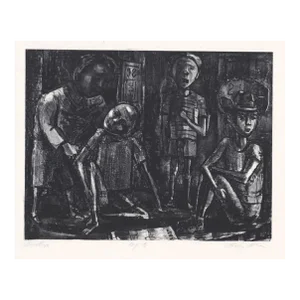 1950s Charles Aman Newsboys Lithograph