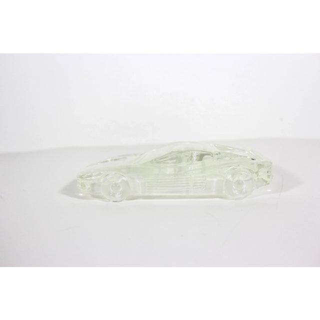 Transparent Vintage Glass Ferrari Testarossa Model Paperweight Italian Crystal For Sale - Image 8 of 11