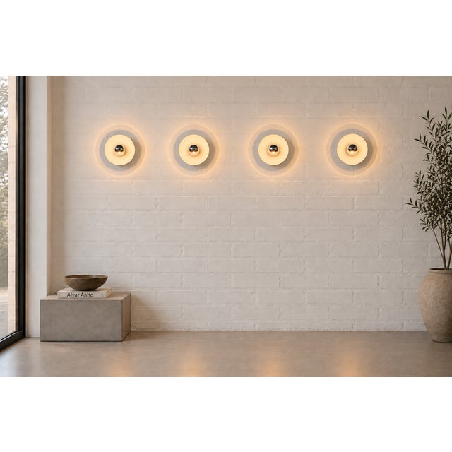 1970s German White Wall Lights, 1960s, Set of 2 For Sale - Image 5 of 16
