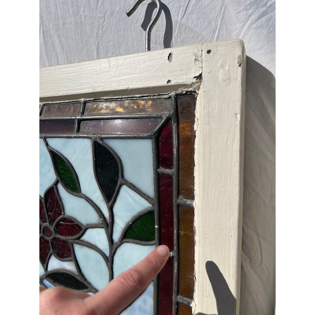 Pair of American Victorian Stained Glass Windows For Sale - Image 9 of 18