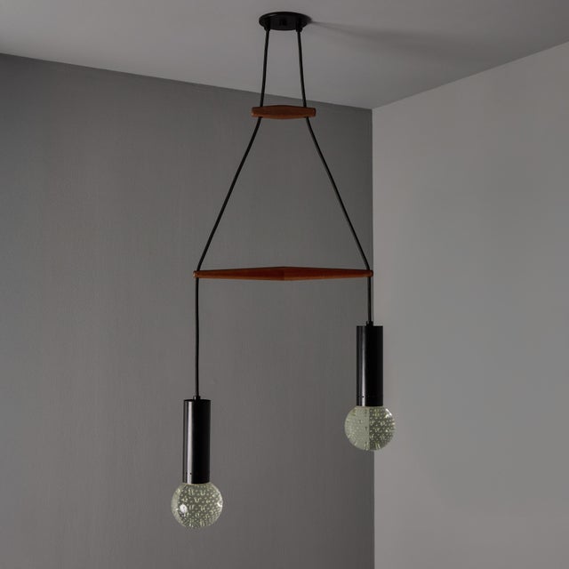 1960s Gino Sarfatti Metal and Seguso Glass Pendant Chandelier for Arteluce For Sale - Image 14 of 18