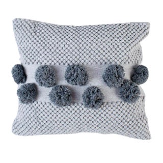 Grey Pompom Mushroom Pillow by R & U Atelier For Sale