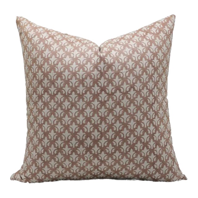 Fabdivine Handcrafted Block Print Cushion Cover 16x16 Inch Linen Blend- Rajputana Jaal For Sale
