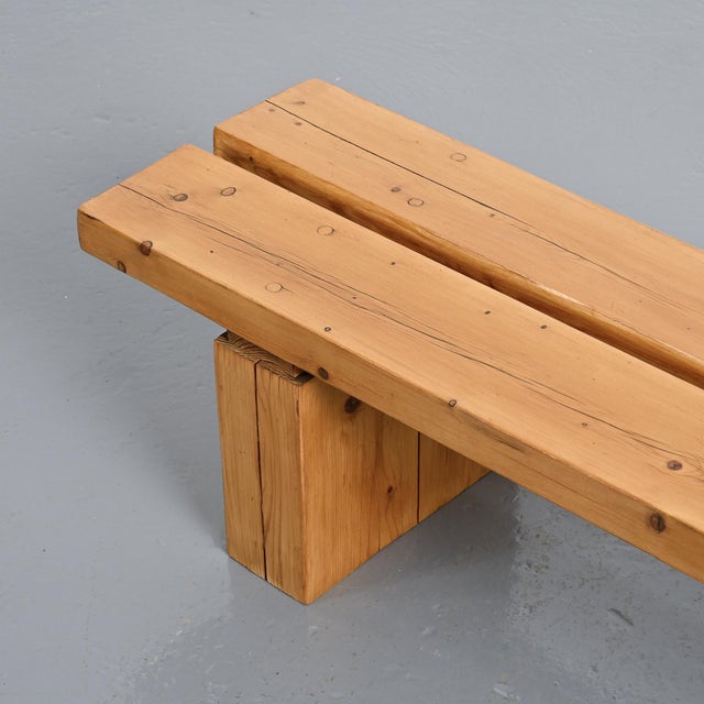 Pine Bench in the La Rive Residence Arc 1600, France, 1970 For Sale - Image 11 of 13