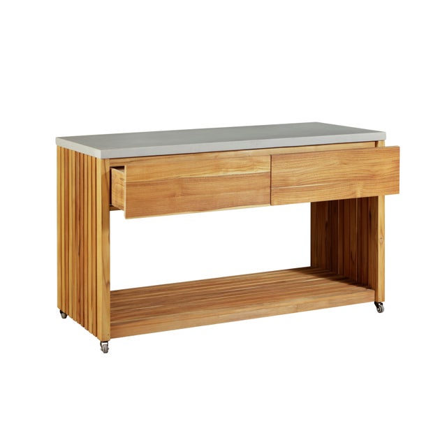 2020s Eclipse Outdoor Solid Teak Wood Kitchen Island For Sale - Image 5 of 10