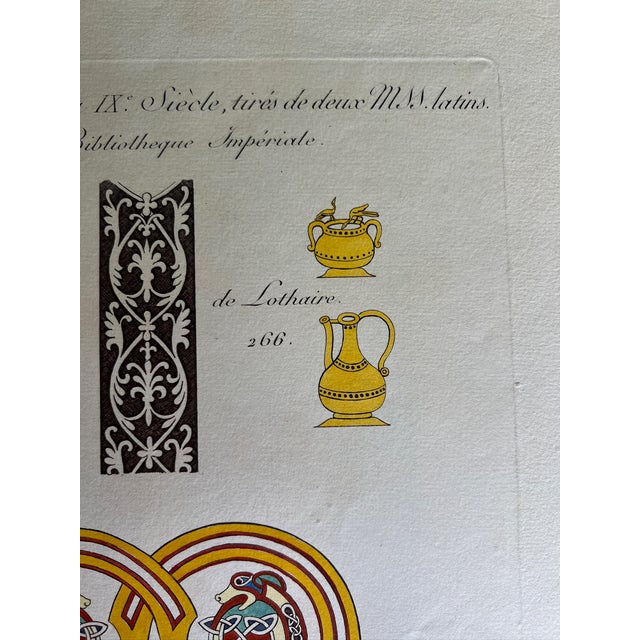 Mid 19th Century Etching Reproduction of Vases and Ornaments of the 9th Century by French Artist Nicolas Xavier Willemin For Sale In Houston - Image 6 of 7