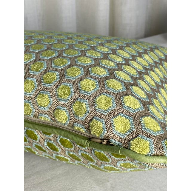 Contemporary Contemporary “Geometric" Velvet Lumbar Pillow For Sale - Image 3 of 6