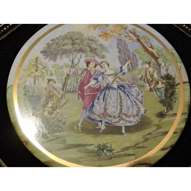 Vintage 60's Sungott Art Studios New York Hand Painted Porcelain Framed Wall Hanging For Sale - Image 4 of 7