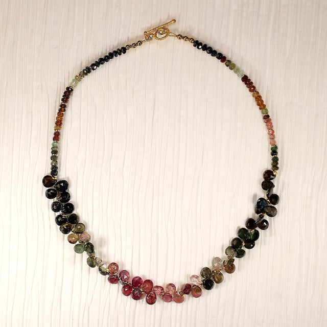 Ajd 18 Inch Multi Color Tourmaline Necklace With Goldy Accents For Sale In Raleigh - Image 6 of 6