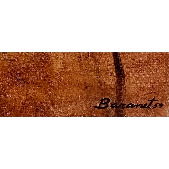 Realism 1959 Portrait of a Patrician Woman-Oil on Canvas-Signed For Sale - Image 3 of 5