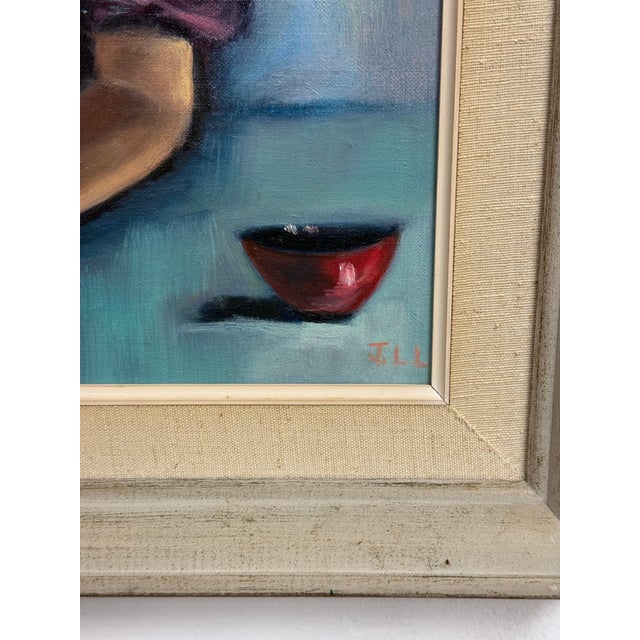 Late 20th Century J.Lamm Female Portrait Oil Painting, Framed For Sale - Image 9 of 12
