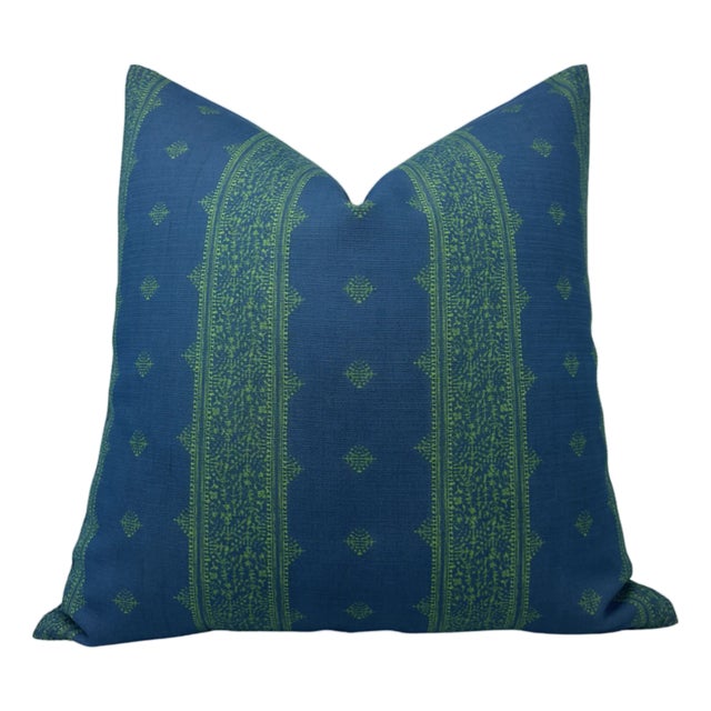 Fez Performance Pillow Cover in Blue/Green, 20x20 Pillow For Sale