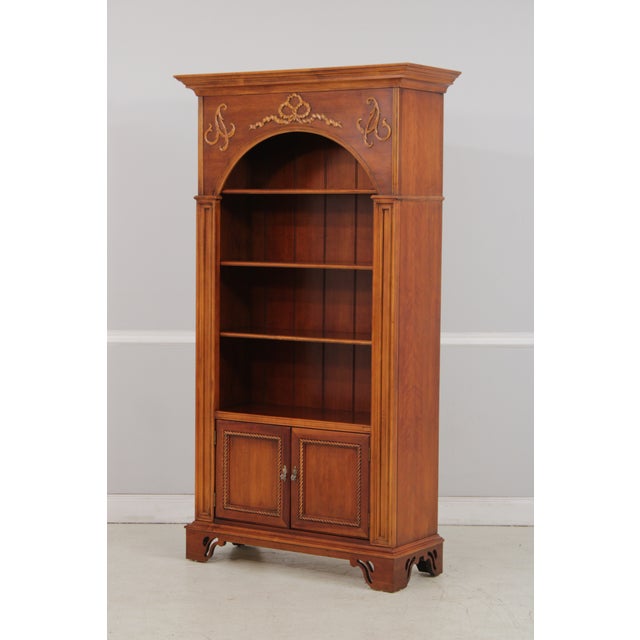 Lexington Furniture Pair of Lexington Irish Country Cherry Tall Bookcases For Sale - Image 4 of 18
