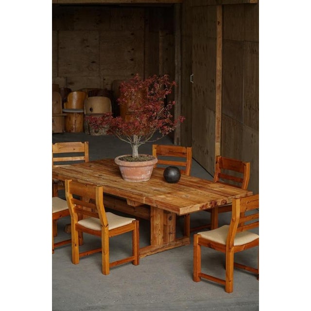 Modern Brutalist Danish Dining Table in Pine by Hans Jørgen Frydendal, 1970s For Sale - Image 13 of 18