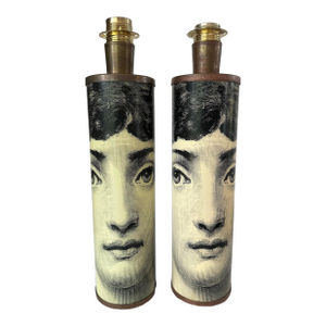 1960s Piero Fornasetti Theme and Variation Table Lamps, Italian - a Pair