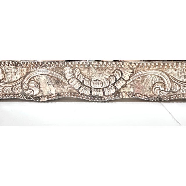 Antique Sterling Silver Repoussé Mirror – Large Ornate Peruvian Silver Wall Mirror Frame For Sale - Image 10 of 12