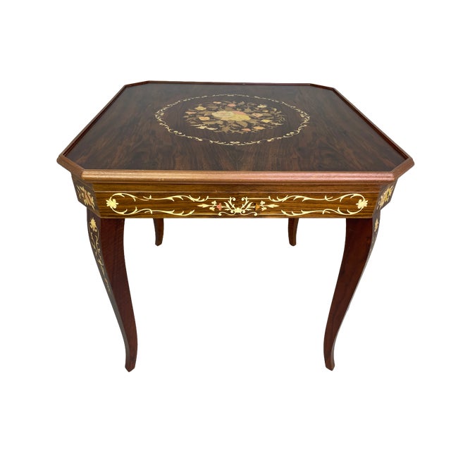 Italian Octagonal Multi-Game Table With 4 Chairs, Inlaid Wood, Chess, Backgammon & Roulette, 1980s For Sale - Image 4 of 18