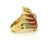 This authentic cocktail ring is crafted in solid 18k yellow gold and showcases a bold swirl floral design accented with...