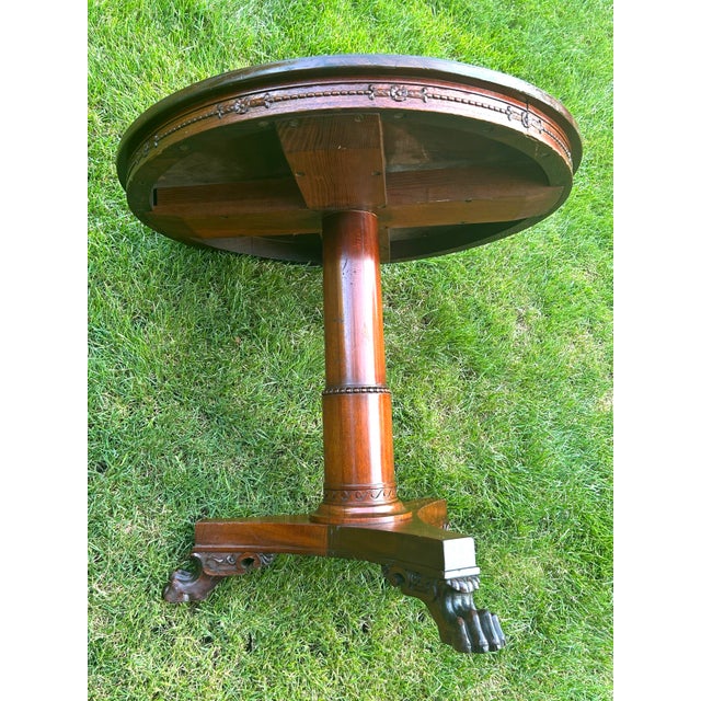 Antique, Mahogany, English, Pedestal Table, With Carved, Claw Feet, Late 19th Century For Sale In South Bend - Image 6 of 11