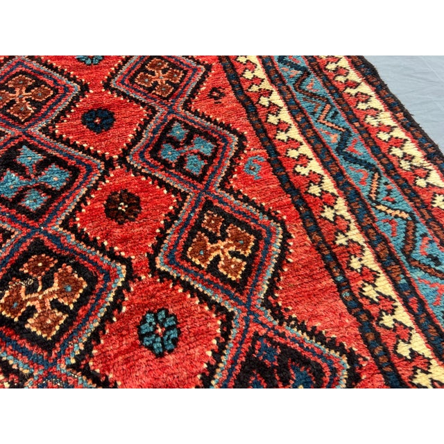 Red Antique Turkish Hand-Knotted Rug – Caucasian Tribal Design, Rare Vintage Wool Rug For Sale - Image 12 of 12