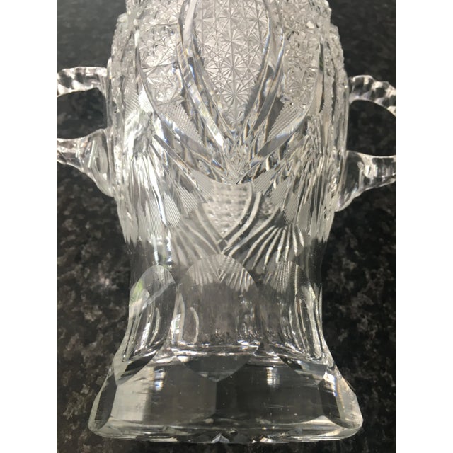 Glass Crystal Flower Vase by A. Jabłoński, 1980s For Sale - Image 7 of 15