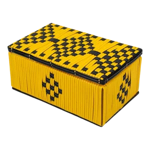 Mid-Century Black and Yellow Vinyl Plastic Scooby Box, France 1950s