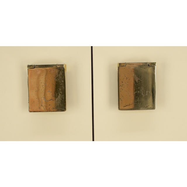 1970s Beige Formica Tall Double Door Linens Cabinet Three Drawer Chifforobe MINT