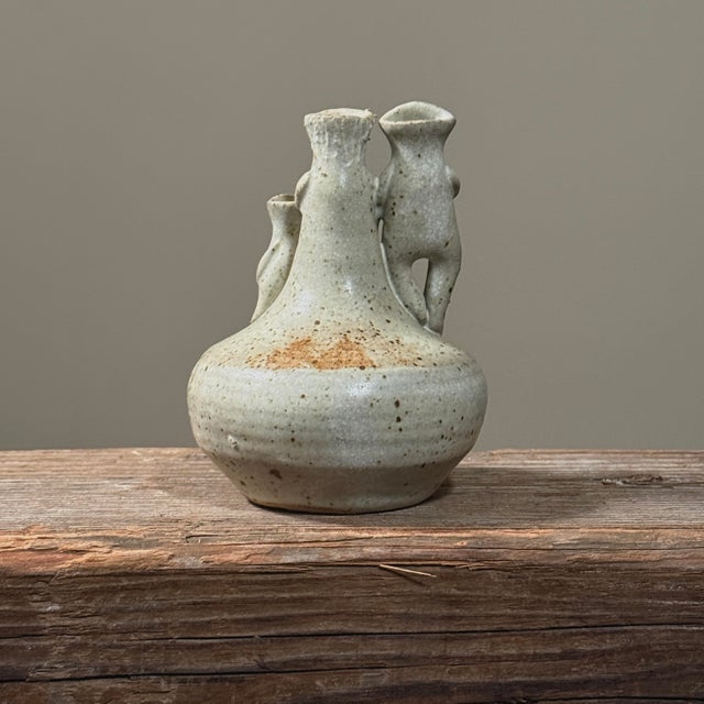 Mid-Century Modern Vintage Solveig Cox Mid Century Shino Glazed Abstract Figurative Pottery, Signed For Sale - Image 3 of 5