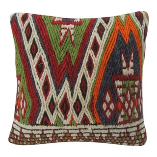 Embroidered Kilim Pillow For Sale