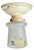 1920s Painted Iridescent Ribbed Botanical Motif Flushmount Fixtures on Old Original Painted Flushmount Holders - a Pair For Sale In Los Angeles - Image 6 of 6