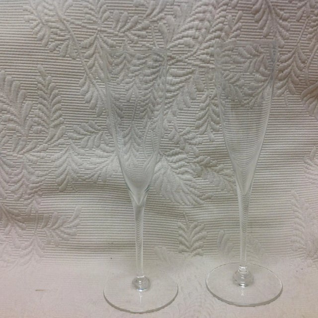 1980s Baccarat Dom Perignon Champagne Flutes- a Pair For Sale - Image 9 of 9