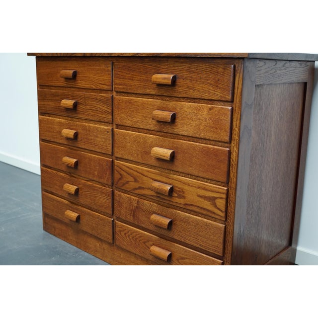 Oak German Industrial Apothecary Cabinet, Mid-20th Century For Sale - Image 9 of 10
