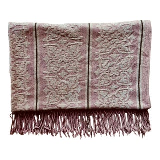 Restoration Hardware Wool Dusty Rose Chenille Throw For Sale