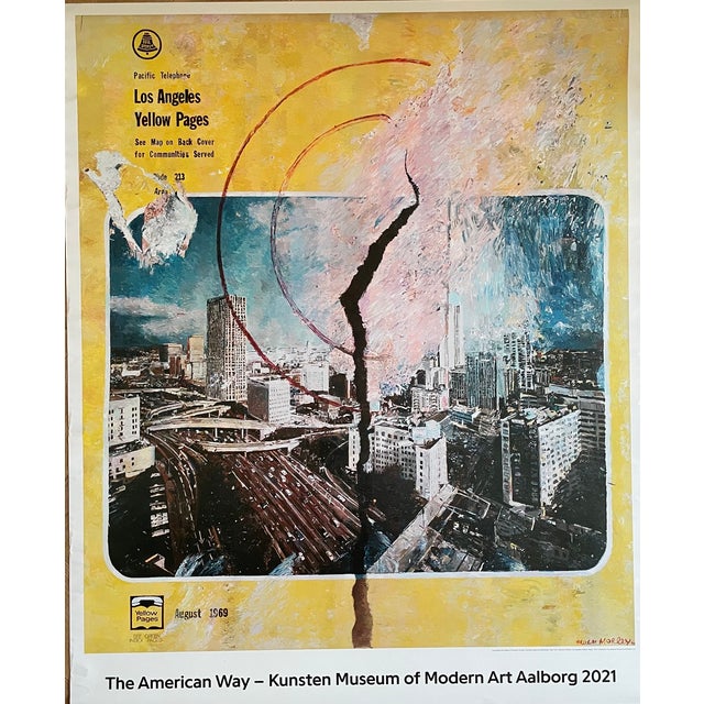 A fantastic poster featuring, Los Angeles. Yellow Pages (1971) by acclaimed British-American artist Malcolm Morley...