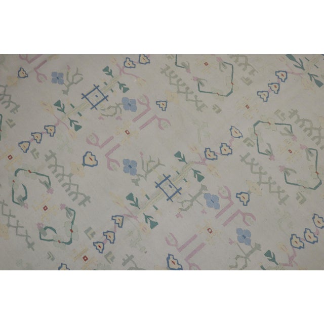 White Late 20th Century Zabihi Collection Indian Dhurrie Rug - 9'7" x 13'11" For Sale - Image 8 of 11