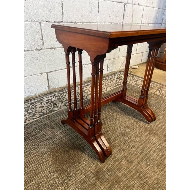 Vintage Statton Old Town Regency Style Nesting Tables - Set of 3 For Sale - Image 9 of 12