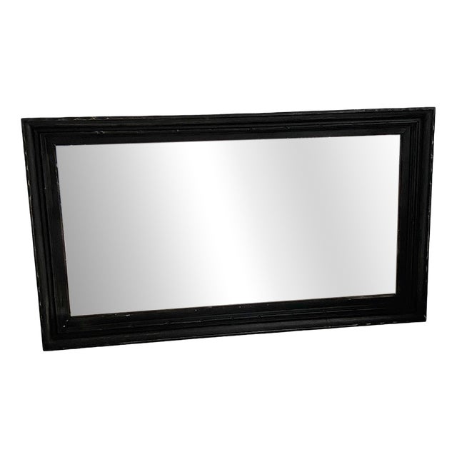 Mirror in Matte Black Wood, 1950s For Sale