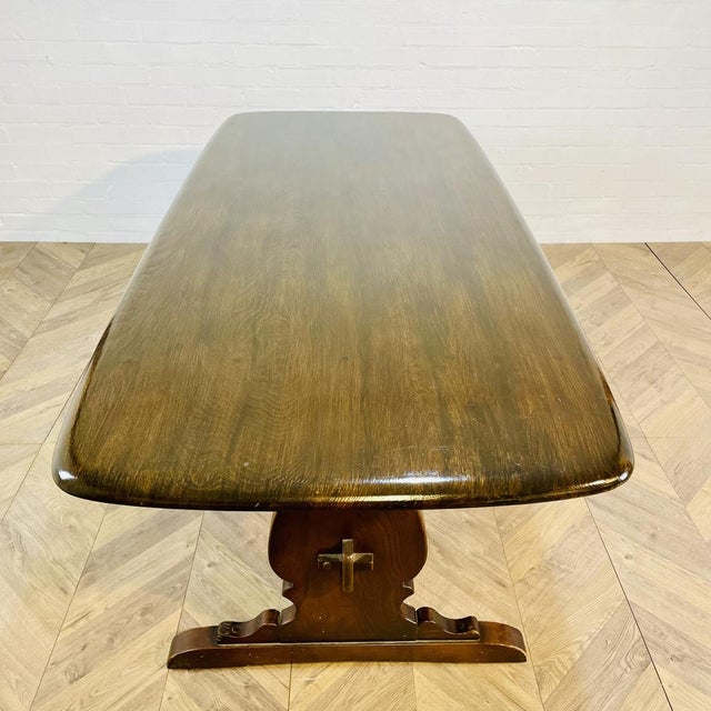 Brown Large Model 419 Refectory Dining Table by Lucian Ercolani for Ercol, 1960s For Sale - Image 8 of 16