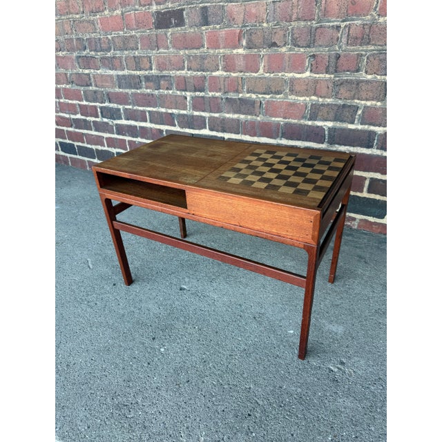 Kurt Østervig Mid Century Danish Modern Coffee Table Game Chess Solid Teak Shelf Kurt Ostervig For Sale - Image 4 of 8