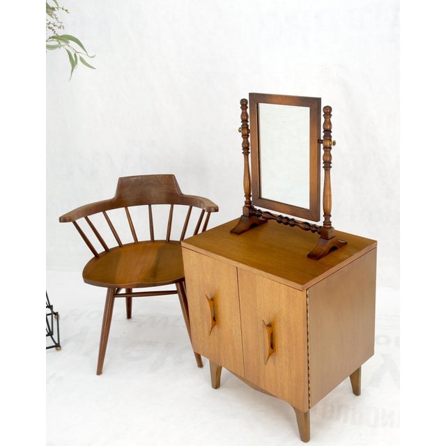 Wood Country Style Brass & Colonial Maple Shaving Mirror For Sale - Image 7 of 11