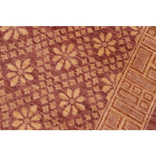 Textile Boho Chic Ziegler Red Gold Hand-Knotted Wool Rug - 5'10'' X 9'2'' For Sale - Image 7 of 8