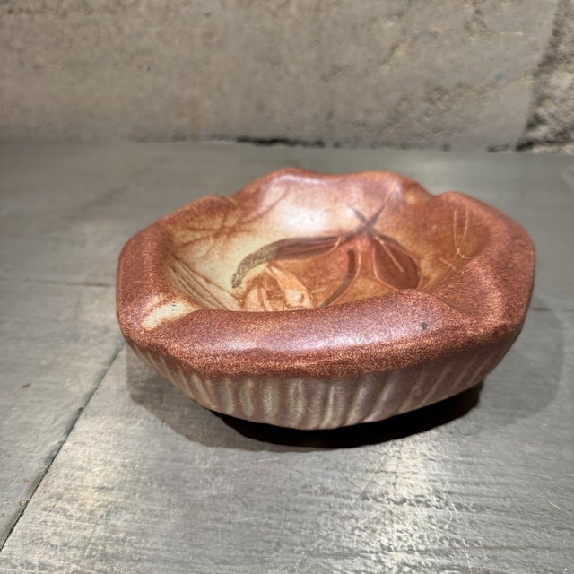 For your consideration, a vintage Vallauris ceramic bowl that can be used as catch all, dish or ashtray. A mid-century...