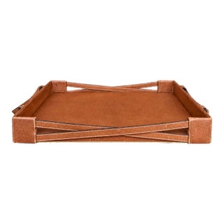 Vintage Gucci Italian Leather Serving Tray, Circa 2000, Attributed For Sale