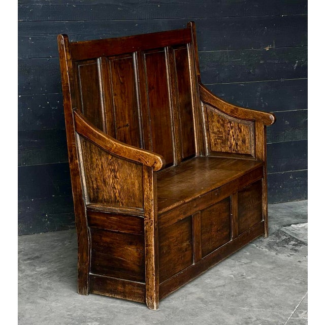 Antique Oak Country Bench, 1780 For Sale - Image 13 of 16