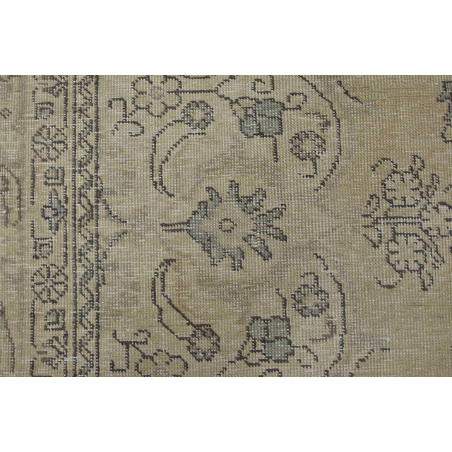 Tabriz Rug 9’5” X 11’10” Beige Wool Vintage Distressed Hand-Knotted Carpet For Sale - Image 11 of 15