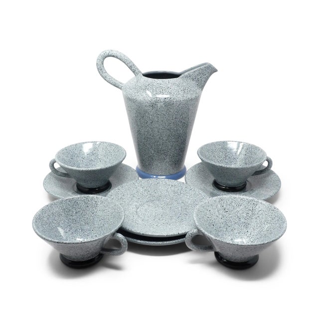 1980s Postmodern Cups, Saucers and Pitcher Set by Baldelli- 9 Pieces For Sale - Image 9 of 9