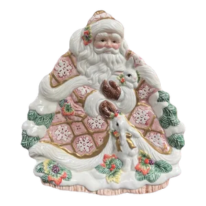 Fitz and Floyd Vintage Snowy Woods Canape Plate